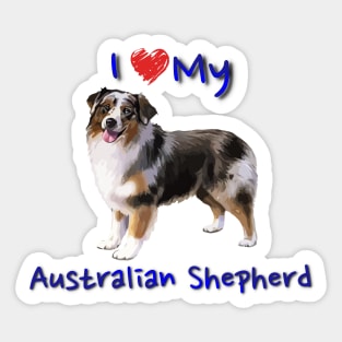 I Heart My Australian Shepherd Sticker